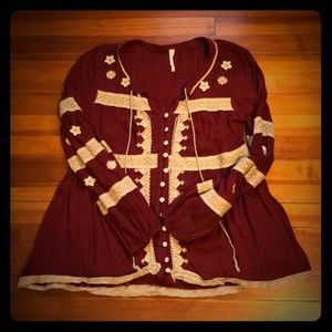 Free people Iris Peasant top